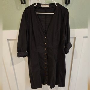 Black Button-Down Denim Dress By ASOS